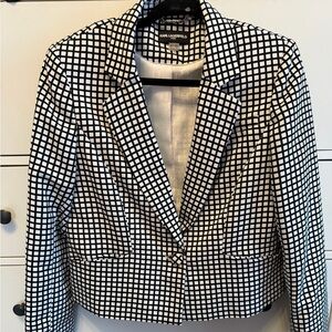 Karl Lagerfeld Black and White Grid Blazer